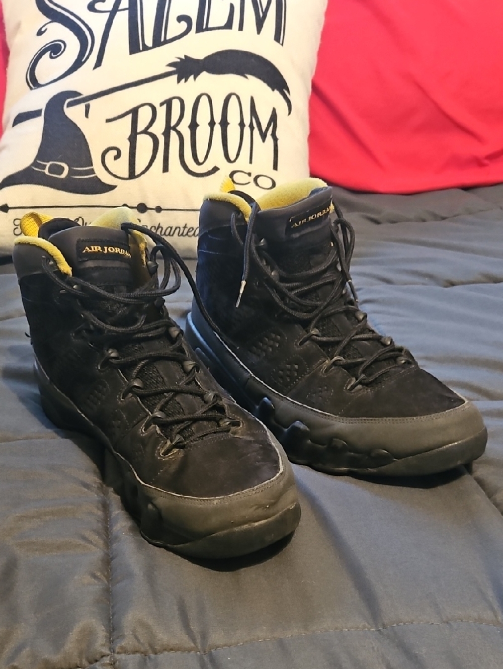 Jordan 9 University Gold And Charcoal Sneakers Size 11.5